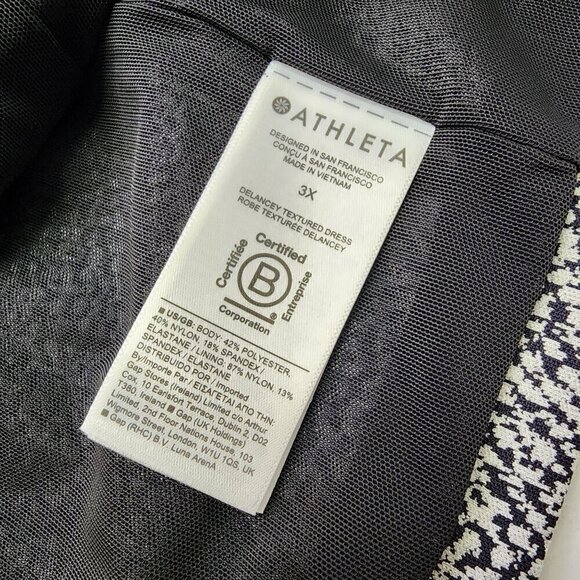 Athleta Delancey Textured Dress Black & White 3X - Picture 10 of 10